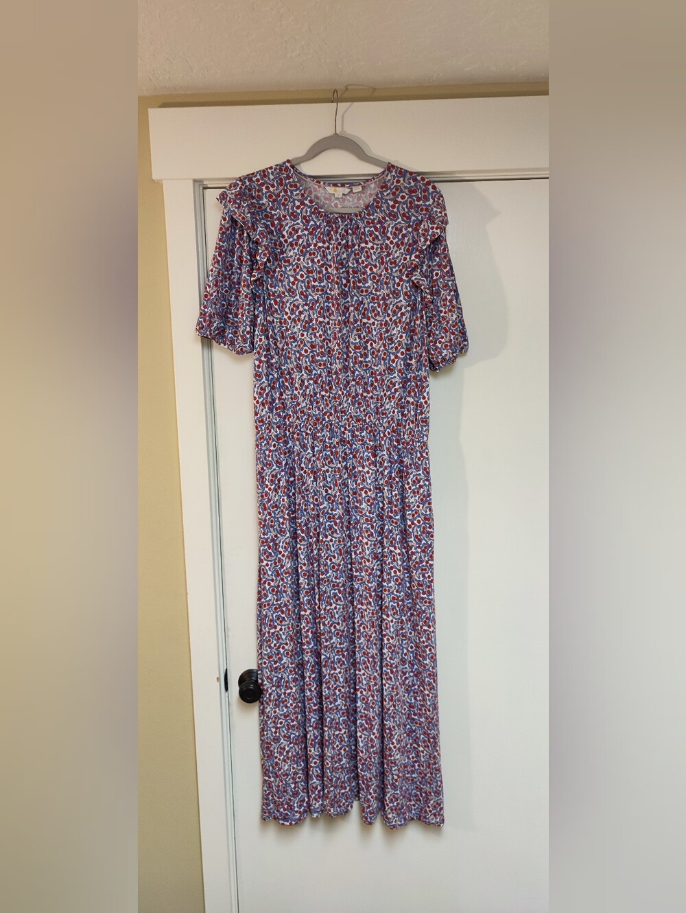 Boden Prairie Puffed Sleeve Jersey Dress 16/18L